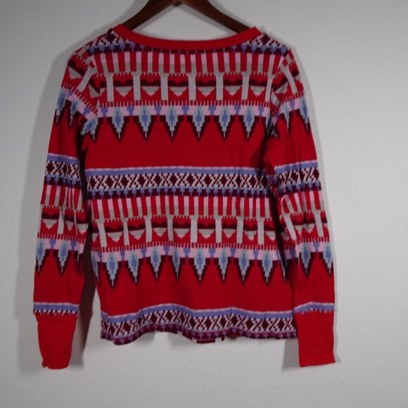 Victoria's Secret Pajama Set 2 Pc Women's Med Thermal Red Aztec Print Christmas - Picture 6 of 12